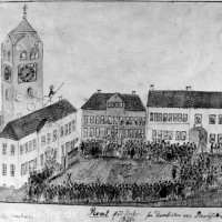 Århus Domkirke - bag om kulissen</br>Linedanseren Christian Roats opvisning på Store Torv i 1826